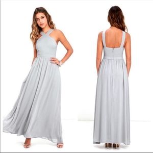 Lulu's Air of Romance Maxi Dress Gray Size Small